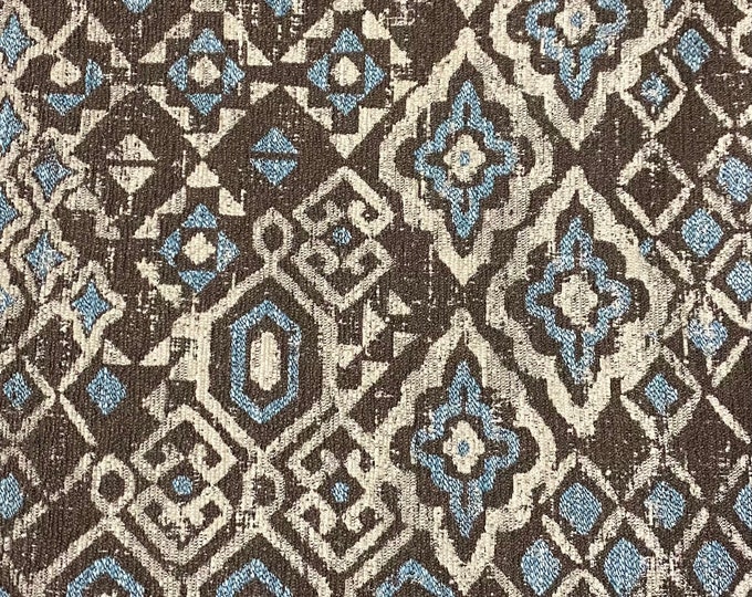 Chenille ,Kilim fudge Color Upholstery Drapery fabric by the yard 57" Wide