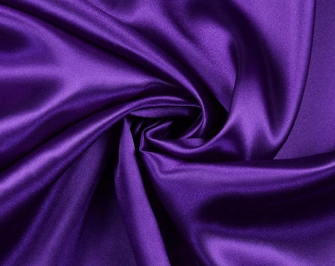 Purple Charmeuse polyester fabric 60" Wide by the yard