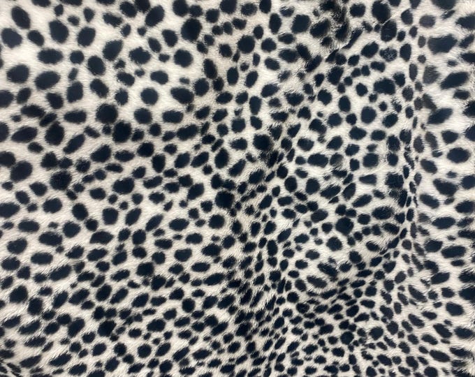 Dalmatian soft faux fur minky fabric / 58" Wide / Sold by the Yard
