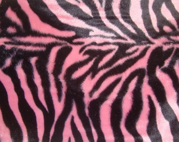 58"  Wide Zebra Velboa faux fur upholstery Zebra Small Pink Velboa Faux Fur  fabric per yard