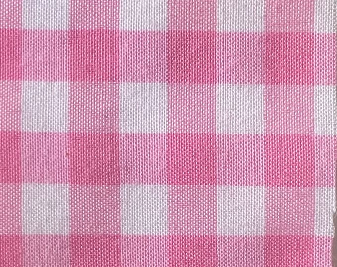 Pink Gingham Check 1/4in Fabric 60” wide By The Yard