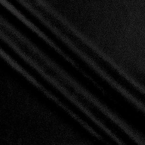 Black Plush Non Stretch royal low pile Velvet Fabric 58” Wide