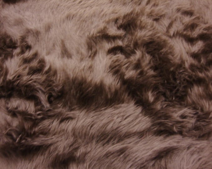 Brown shaggy faux fur upholstery fabric by the yard 60" wide