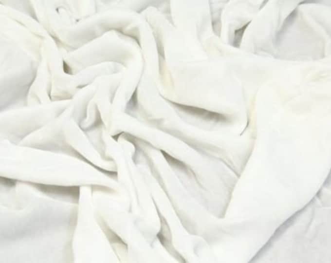 Silk Velvet Drapery Apparel Fabric By the Yard 45" Wide-White