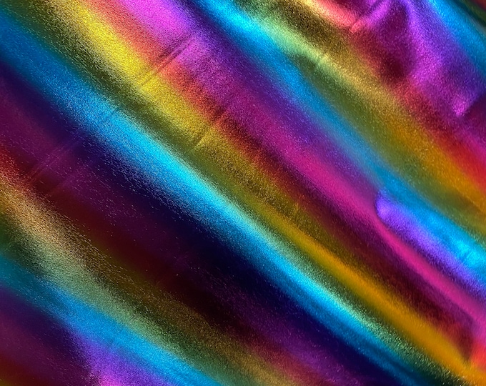 Spandex stripes rainbow swimsuit fabric per yard 60" wide