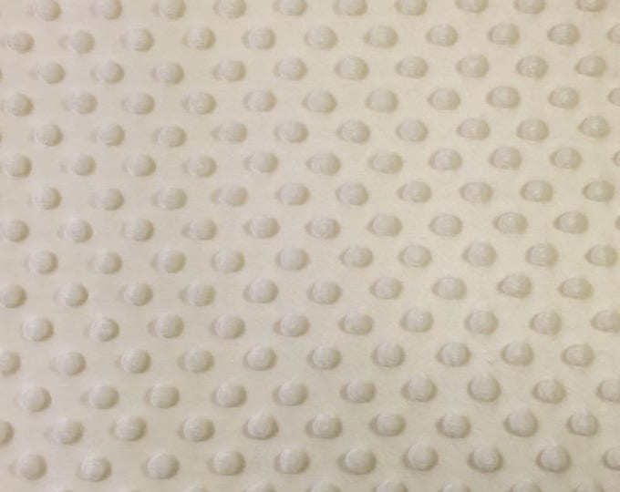 Ivory Minky dimple dot soft fabric BY THE YARD 60 " Wide