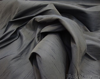 Charcoal/Blu Shantung Dupioni Faux Silk two tone fabric BY THE YARD 54" wide