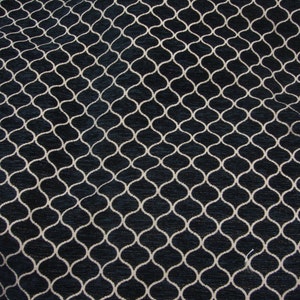 Black Sarah Chenille Upholstery Drapery fabric by the yard 57&quot; Wide