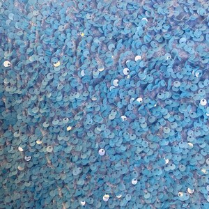 Baby blue Sequin on Stretch Velvet 4-Way stretch  dance wear home decor fabric by the yard 60&quot; Wide