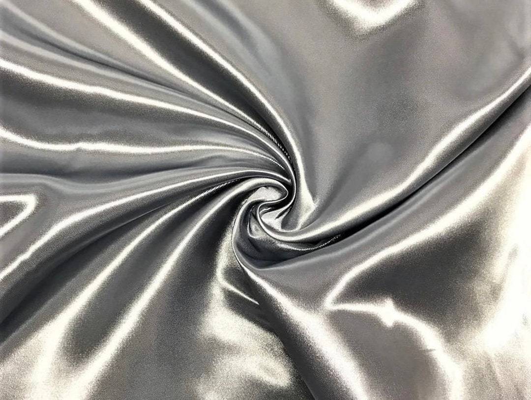 Silver Bridal Shiny Satin Polyester Fabric 60 Wide -  Norway