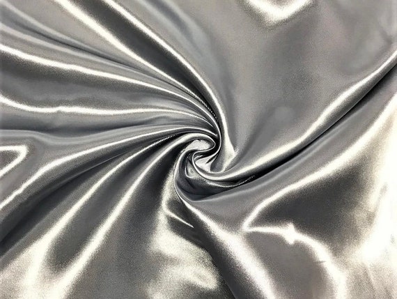 Silver Bridal Shiny Satin Polyester Fabric 60 Wide -  Canada