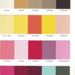 Cotton Polyester Broadcloth Solid Colors 60&quot; Wide by the Yard. Great for Bed Sheeting, Nurse Uniform Covers, more
