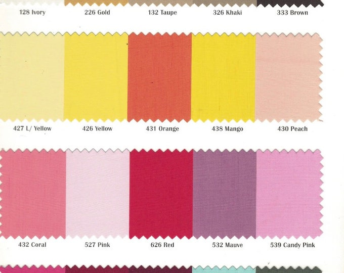 Cotton Polyester Broadcloth Solid Colors 60" Wide by the Yard. Great for Bed Sheeting, Nurse Uniform Covers, more