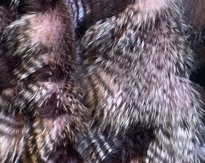Plum  brown fancy feather long hair faux fur upholstery fabric by the yard 60” wide
