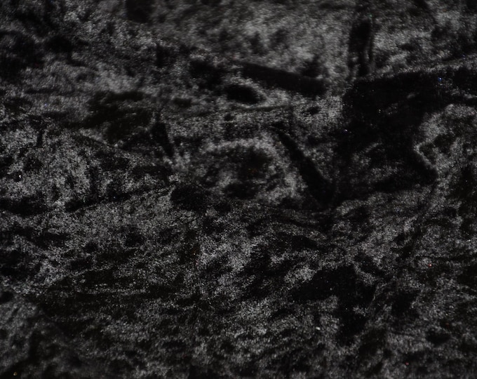 BLACK Panne velour velvet Fabric By the yard 60" Wide