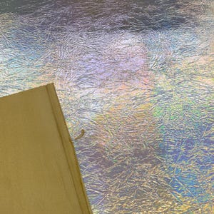 Holographic Gold Cracked metallic reflective Distressed vinyl upholstery craft fabric per yard 54" Wide image 4