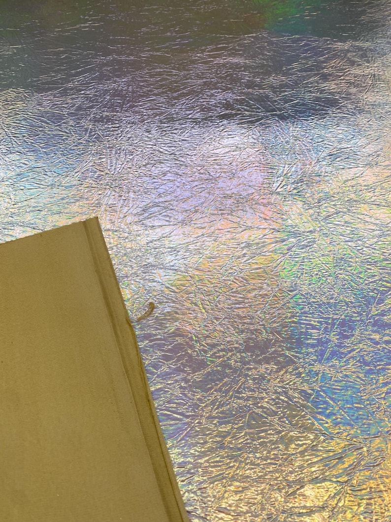 Holographic Gold Cracked metallic reflective Distressed vinyl upholstery craft fabric per yard 54" Wide image 4
