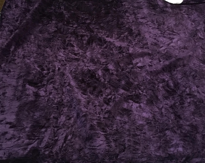 Dark Purple Crushed Velvet Fabric | Luxury Upholstery, Costume, Craft & Décor Fabric by the Yard