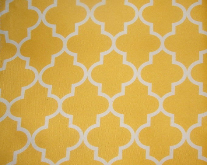 Upholstery Moroccan White on yellow  Waterproof Outdoor Canvas fabric 60" 600 Denier wide per yard