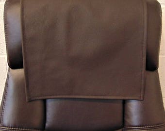 Genuine Italian Leather, Dark Brown 20x20 Sofa, Chaise Theater Seat, RV Cover, Chair Caps Headrest Pad, Recliner Head Cover, Protector