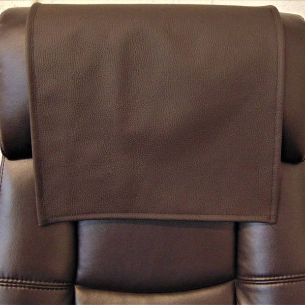Genuine Italian Leather, Dark Brown 16x16 Sofa, Chaise Theater Seat, RV Cover, Chair Caps Headrest Pad, Recliner Head Cover, Protector