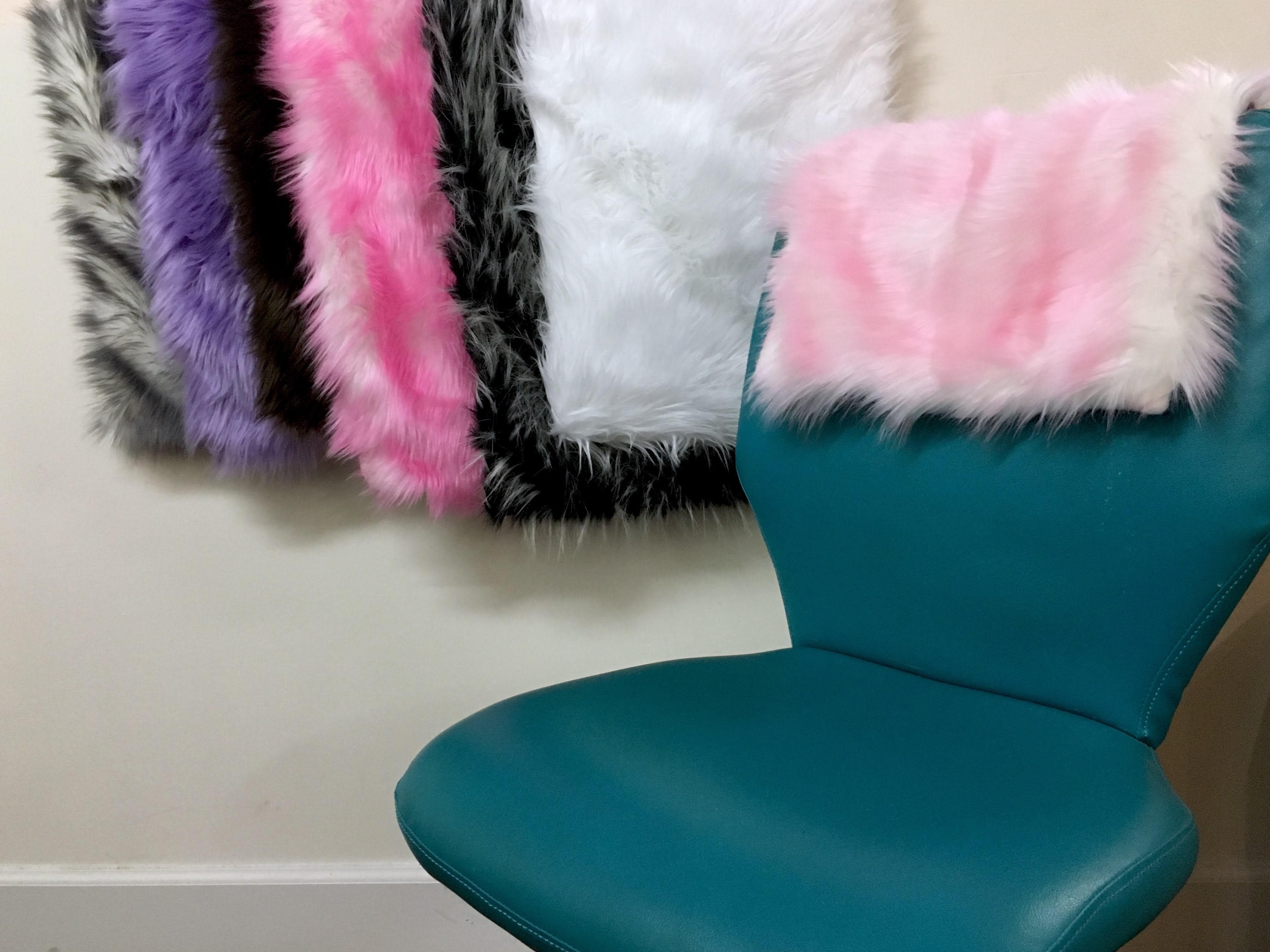 Shinnwa Grey Round Dorm Fur Chair Cushion Pad with Furry Faux Fur Cover  Small Mini Cute Seat Cushion for Kids Desk Chair Teen Girls Bedroom Décor  16