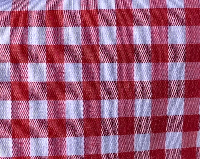 Red Gingham Check 1/4in Fabric 60” wide By The Yard
