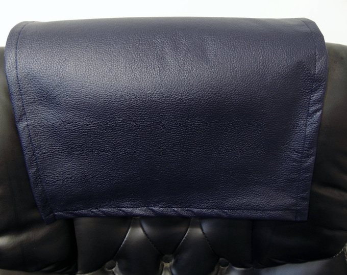 Navy Champion faux leather vinyl Sofa, Loveseat, Theater Seat, Chair Caps, Headrest Pad, Recliner  Cover, Furniture Protector