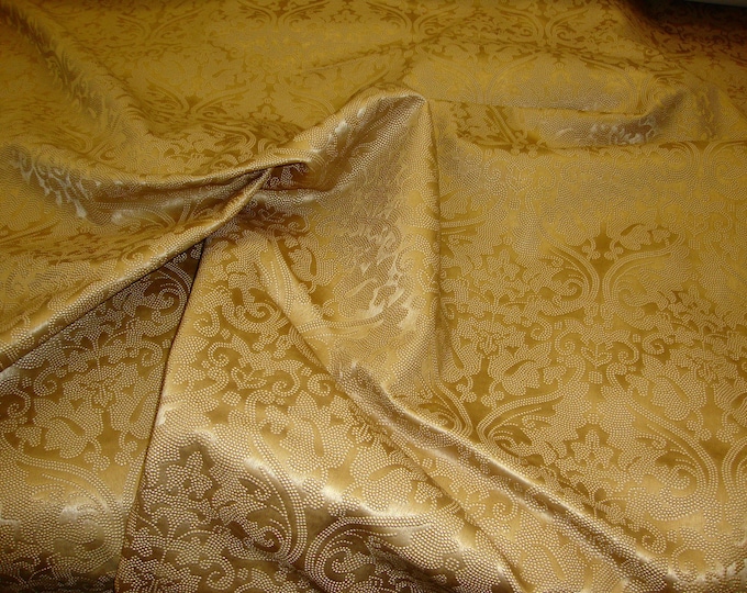 Vinyl faux leather Gold Parisian Embossed Damask fabric per yard