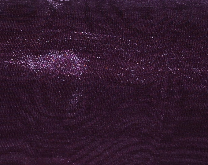 Plum crystal Organza Twinkle sheer fabric polyester 58" wide  free shipping