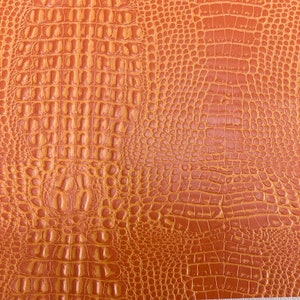 Orange Marine Gator Upholstery Crafting Outdoor Vinyl Fabric - Sold By The Yard - 54&quot;