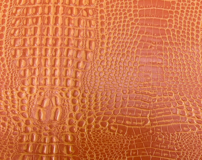Orange Marine Gator Upholstery Crafting Outdoor Vinyl Fabric - Sold By The Yard - 54"