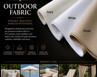 Canvas Solid Indoor outdoor Waterproof outdoor fabric 60" wide per yard