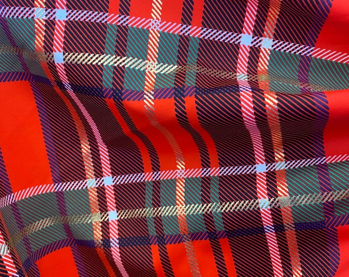 Multi color plaid Spandex dance 4 way stretch 58" wide