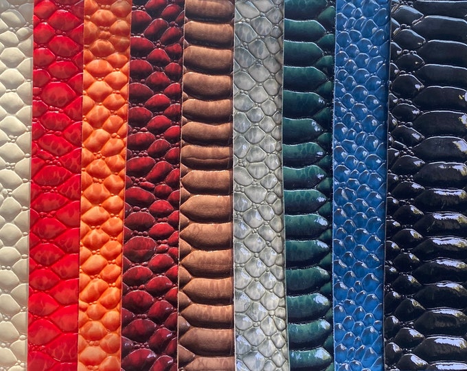 Vinyl faux leather Mamba 3D Gator embossed  upholstery apparel bags fabrics