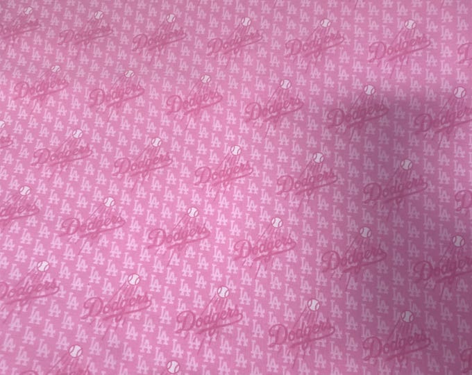 Pink 100 % Cotton Fabric - 45 " Wide - La dodgers