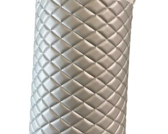 Quilted vinyl headliner fabric with 3/8" Foam Backing Upholstery 52" Wide-Silver