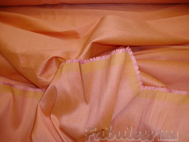 Peach Shantung Dupioni Faux Silk fabric per yard Etsy