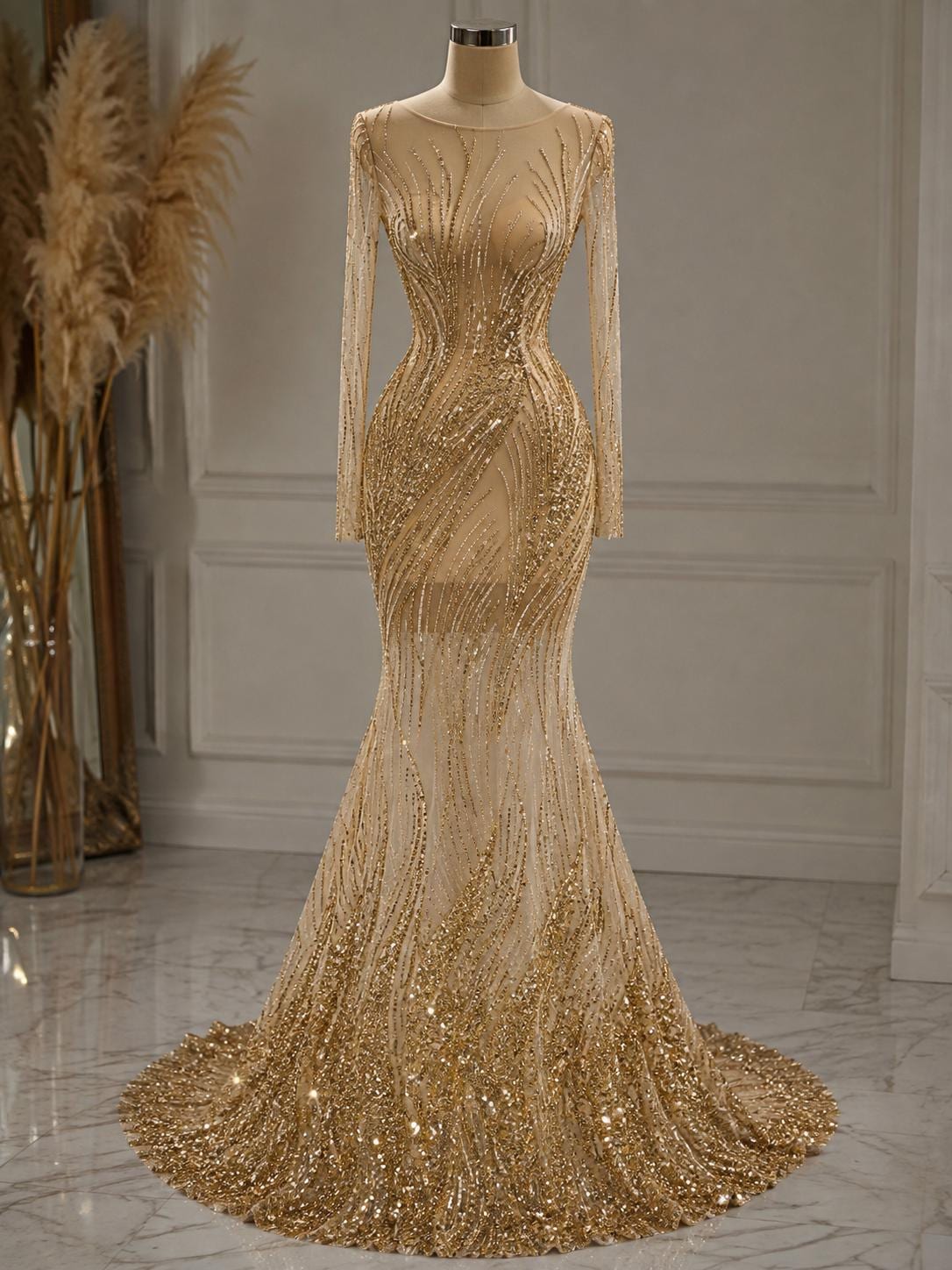 gold mesh beach dress Aza fashions