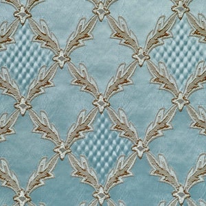 Jacquard Diamond Azure Renaissance Upholstery drapery fabric by the yard
