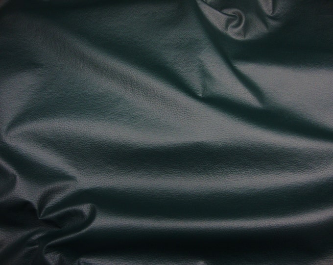 Leather Faux Vinyl upholstery/ emerald champion fabric by the yard 54" Wide folded