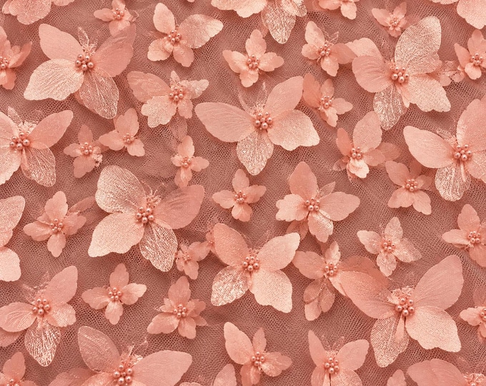 Taffeta Butterfly /on sheer FABRIC /58" Wide by the yard -Dusty rose