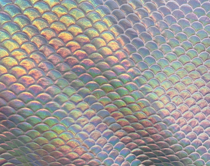 Iridescent pearl Mermaid Hologram Spandex Metallic foil scales Fabric by the yard