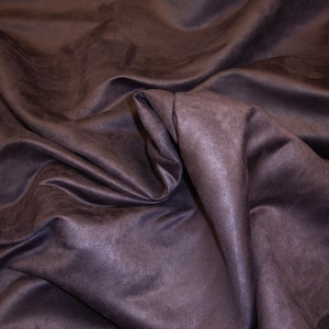 Aubergine micro faux suede upholstery drapery clothing fabric BY THE YARD 58&quot; Wide No Stretch