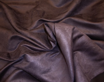 Aubergine micro faux suede upholstery drapery clothing fabric BY THE YARD 58" Wide No Stretch