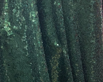 Hunter green glitz Mini Disc Glitz Sequin Fabric /54" Wide By The Yard