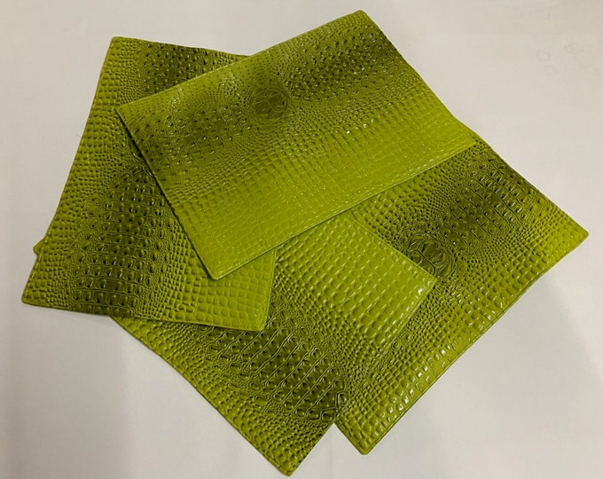 12x18 set of 4 placemats Swamp 3D embossed Vinyl Leather Faux vinyl