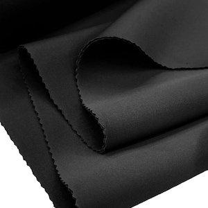 Black Super Techno Fabric, 2mm Thick, Solid Colors, Sold by The Yard