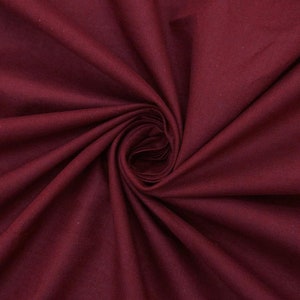 Burgundy  POLY-COTTON Broadcloth 58&quot; wide  dresses, blouses, uniforms, shirts, Clothing