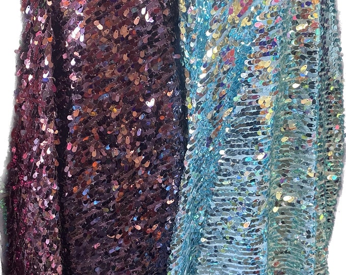 Tear Drop sequin Dangle Shiny 54” Wide fabric by the yard